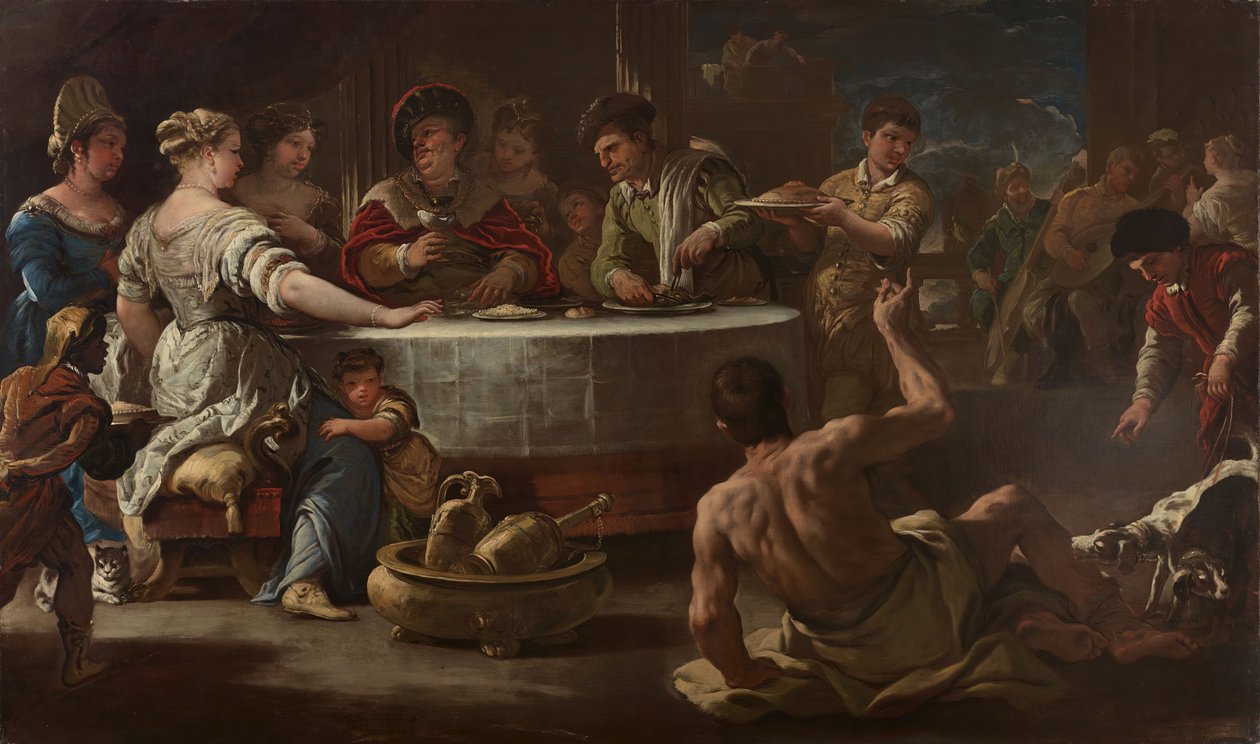 Dives and Lazarus, 1680. od Luca Giordano