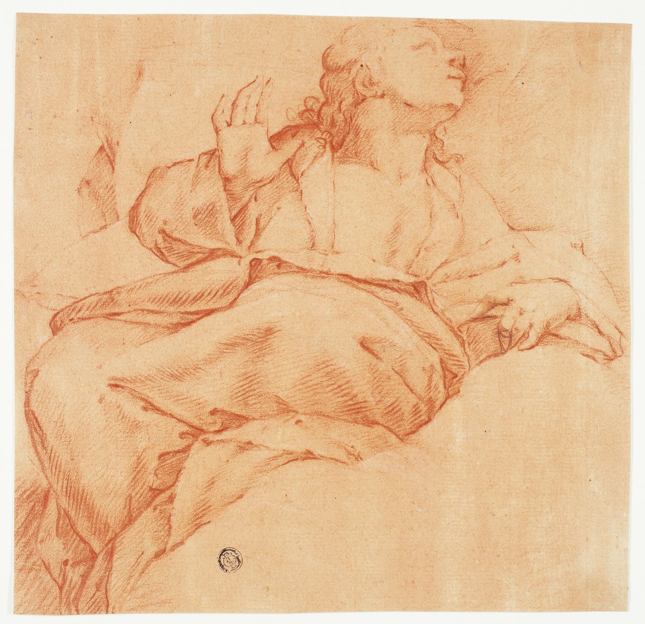 Evangelista hledí vzhůru od Luca Giordano