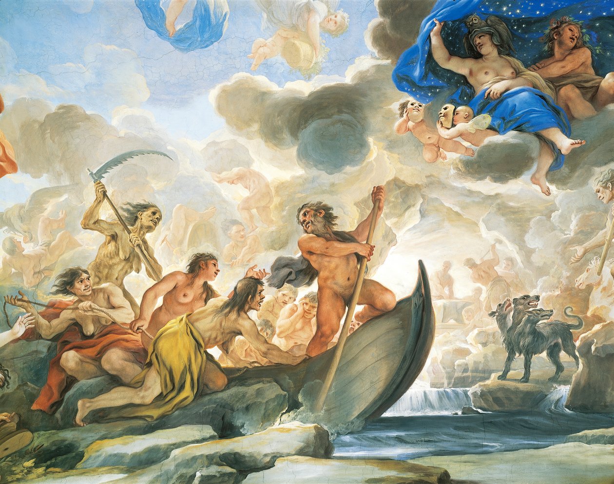 Postava Charona, detail z fresky od Lucy Giordana (1634-1705) od Luca Giordano