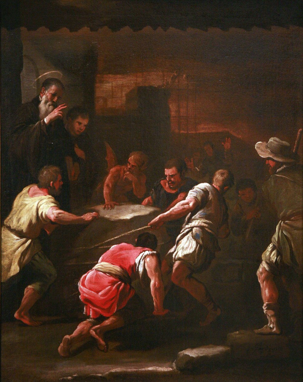 Francouzština:  Un miracle de saint Benoît Zázrak svatého Benedikta od Luca Giordano