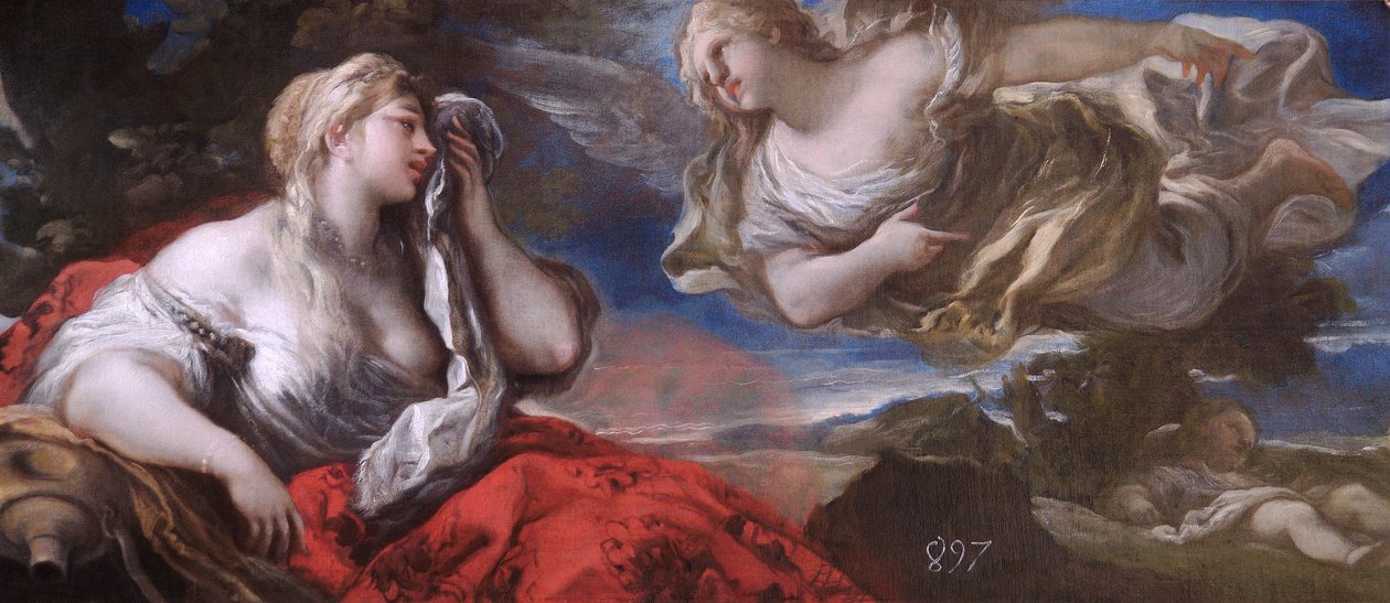 „Hagar a Ismael v poušti“, 17. nebo začátek 18. století od Luca Giordano