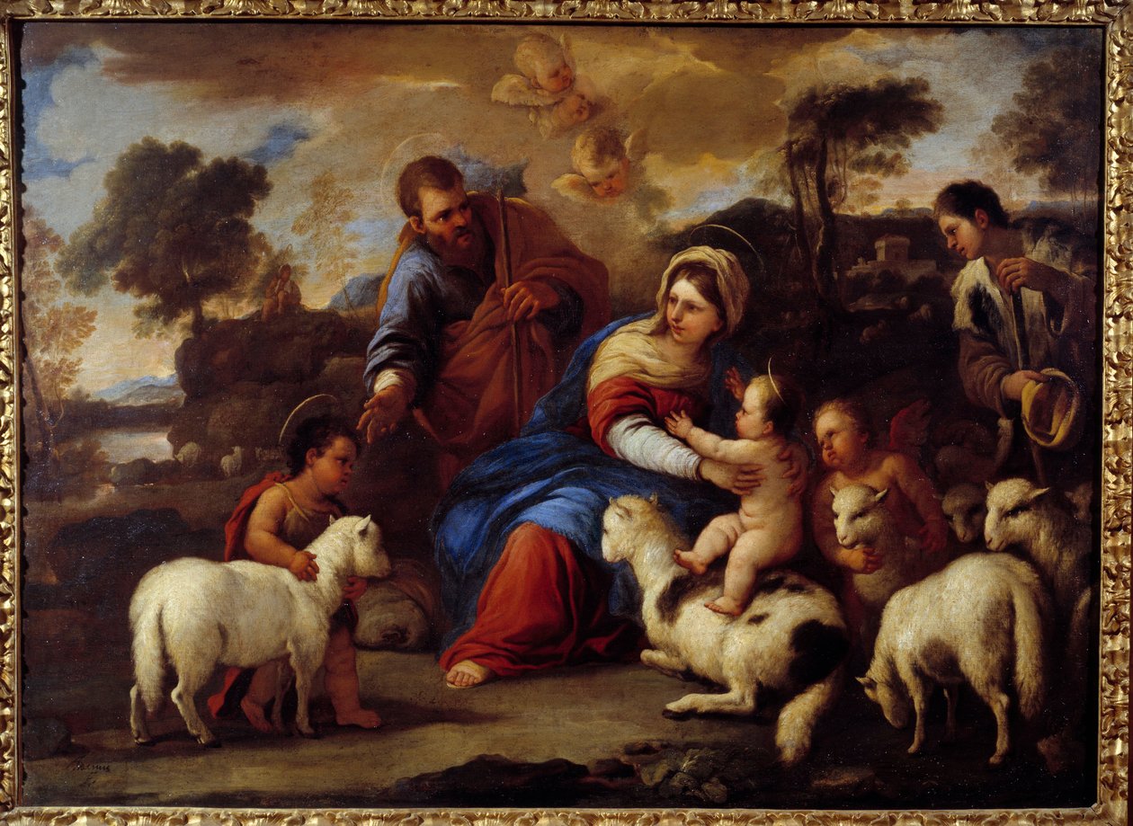 Svatá rodina. Obraz Luca Giordano Dit Fa Presto (1632-1705) od Luca Giordano