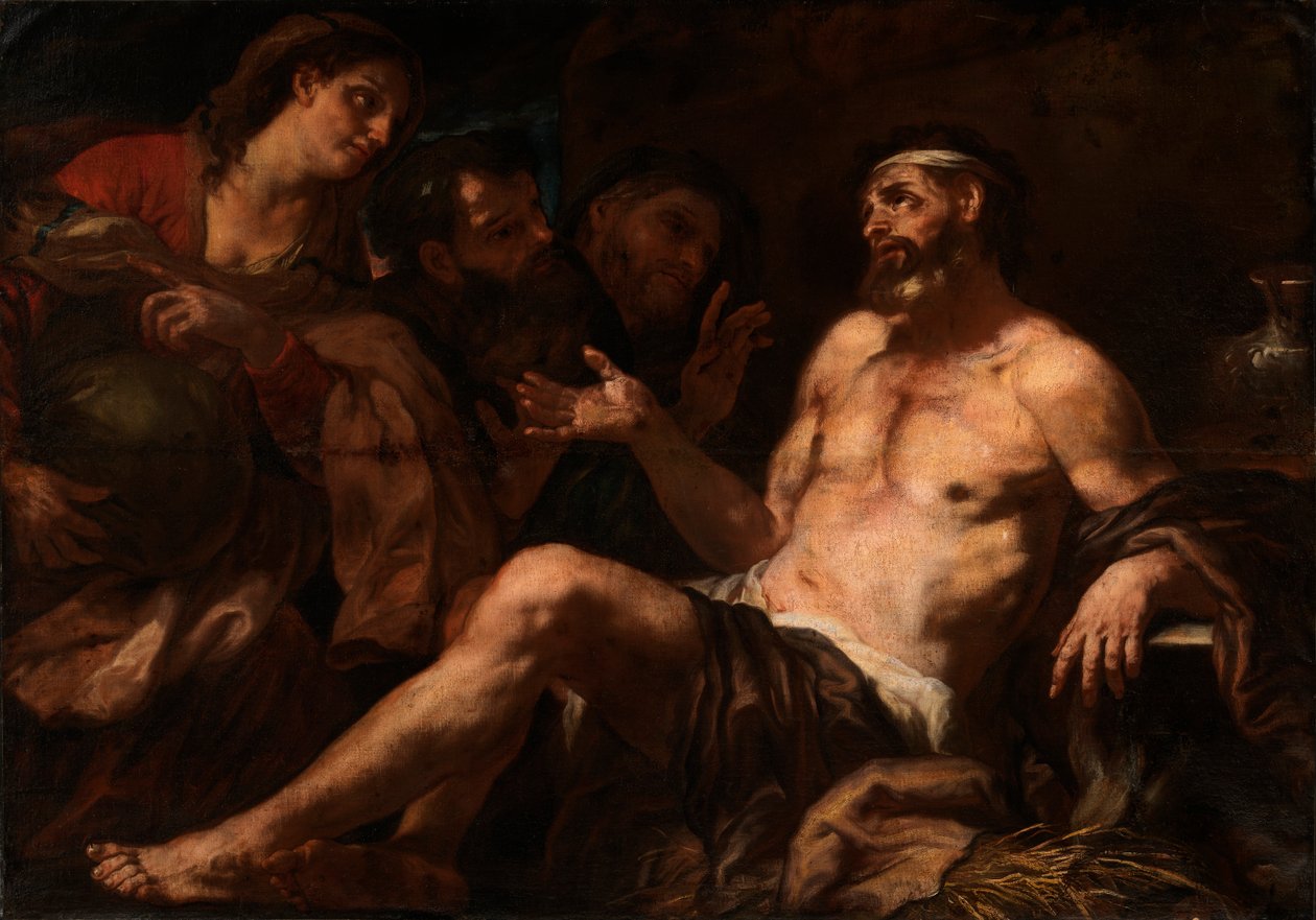 Job a jeho utěšitelé, 17. století od Luca Giordano