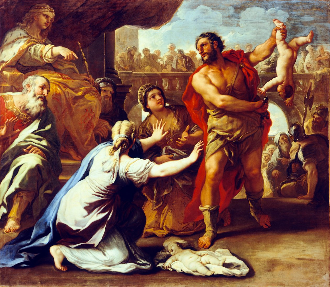 Soud Šalamounův (olej na plátně) od Luca Giordano