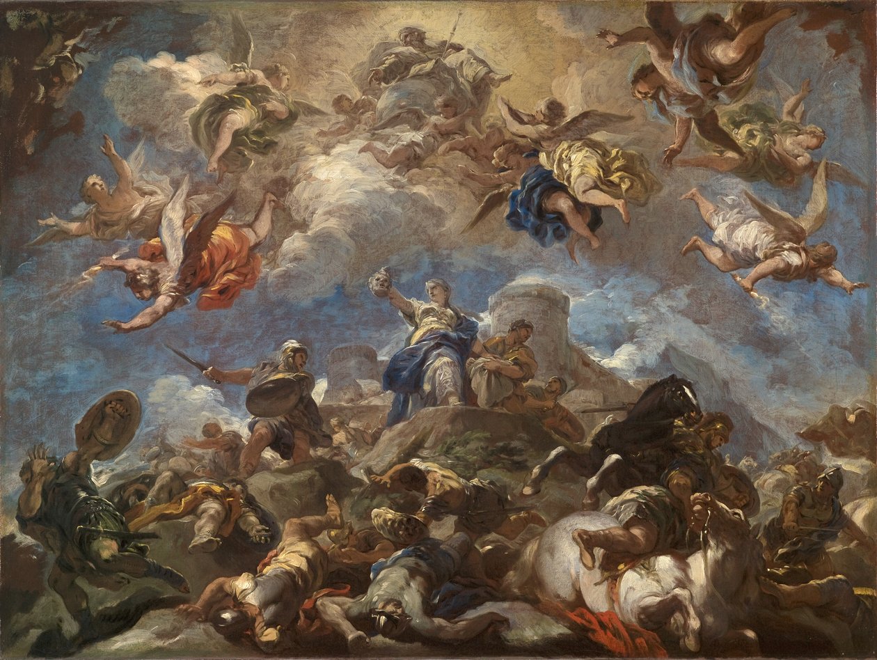 Judita zobrazuje Holofernovu hlavu od Luca Giordano