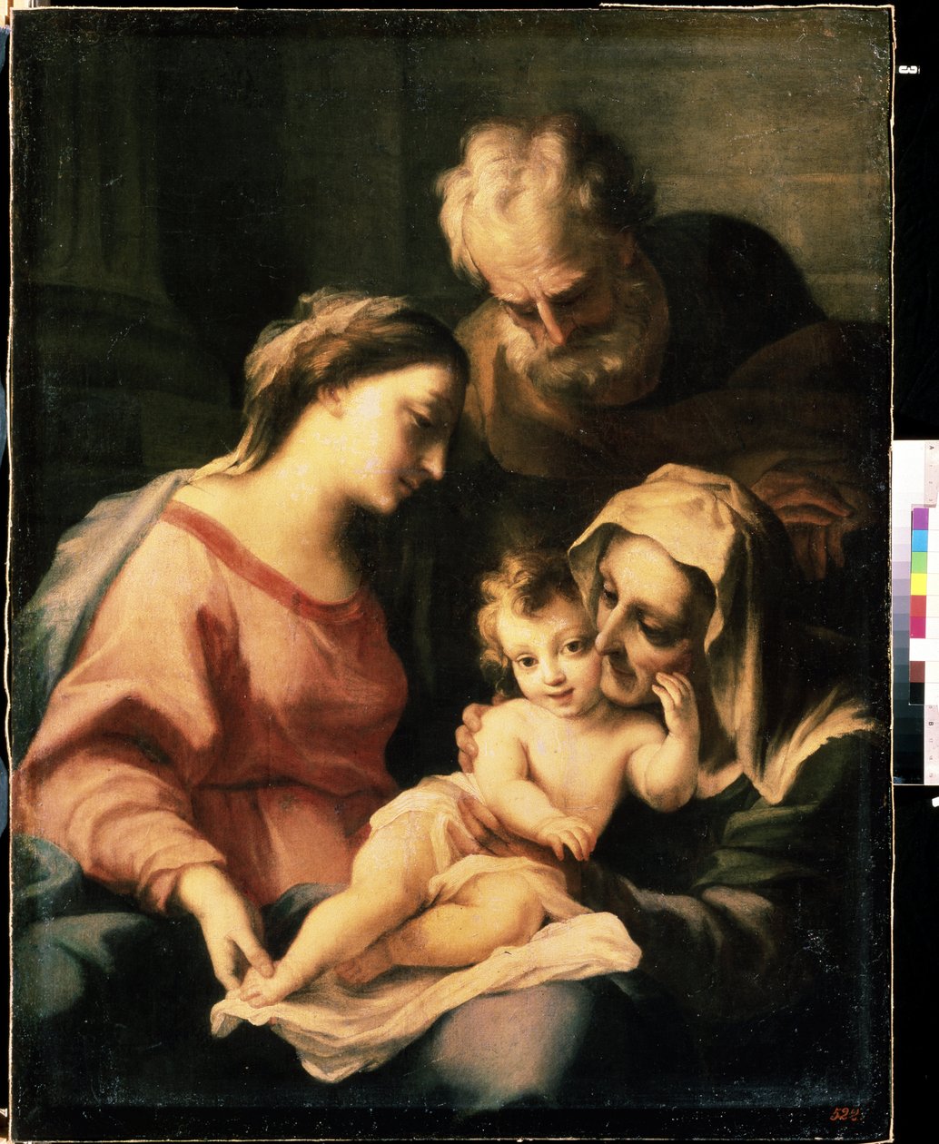 "Svatá rodina se svatou Alžbětou"" (Svatá rodina) Malba Lucy Giordana (1632-1705) Muzeum umění Michaila Krošitského ze 17. století, Sevastopol (Sevastopol) Ukrajina od Luca Giordano