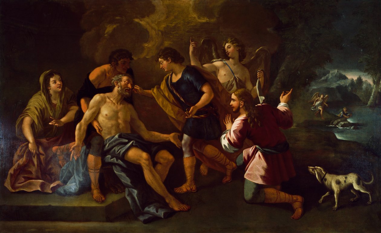 Obraz Lucy Giordana (1632-1705) zachovaný v Alvito Town Hall, Lazio. Itálie od Luca Giordano