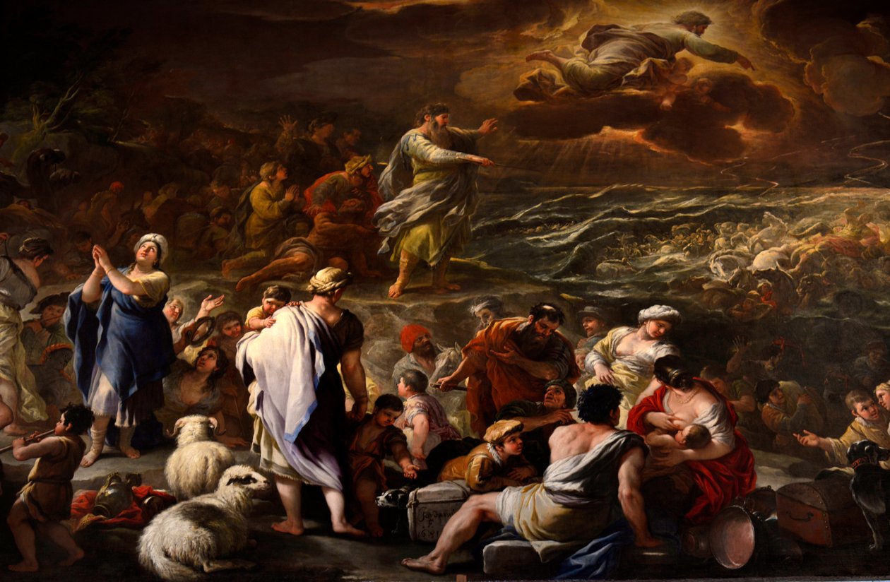 Rozloučení Rudého moře od Luca Giordano