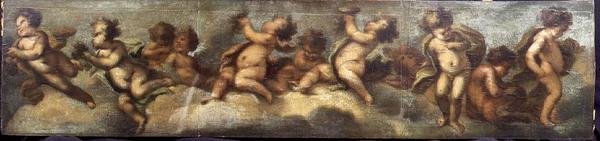 Putti disporting (papír na plátně) (podrobnosti viz 67088-90) od Luca Giordano