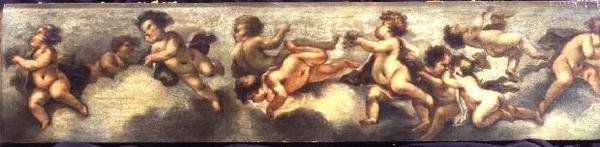 Putti disporting (papír na plátně) (viz také 67092-94) od Luca Giordano