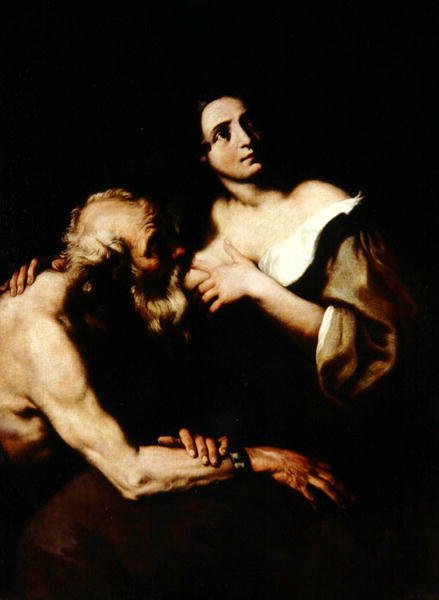 Římská charita (olej na plátně) od Luca Giordano