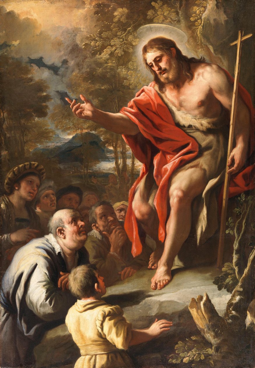 Der heilige Johannes predigt in der Wildnis od Luca Giordano