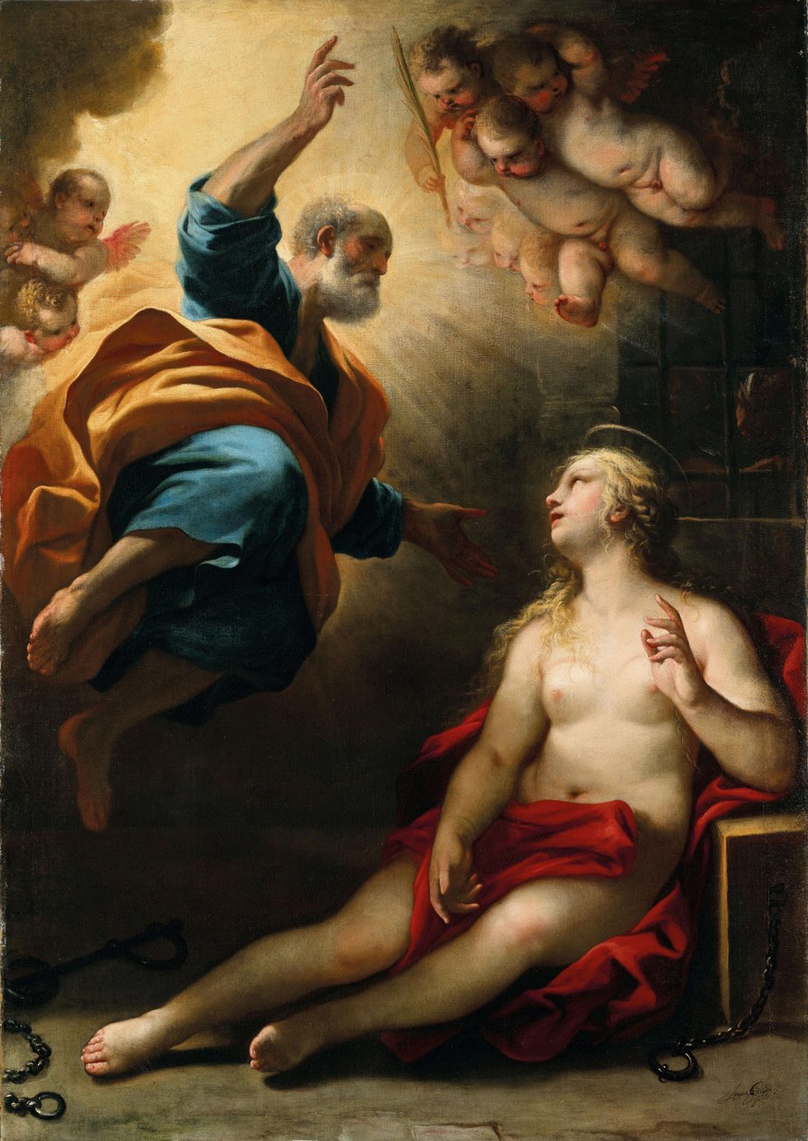 Svatý Petr uzdravuje Svatou Agátu od Luca Giordano