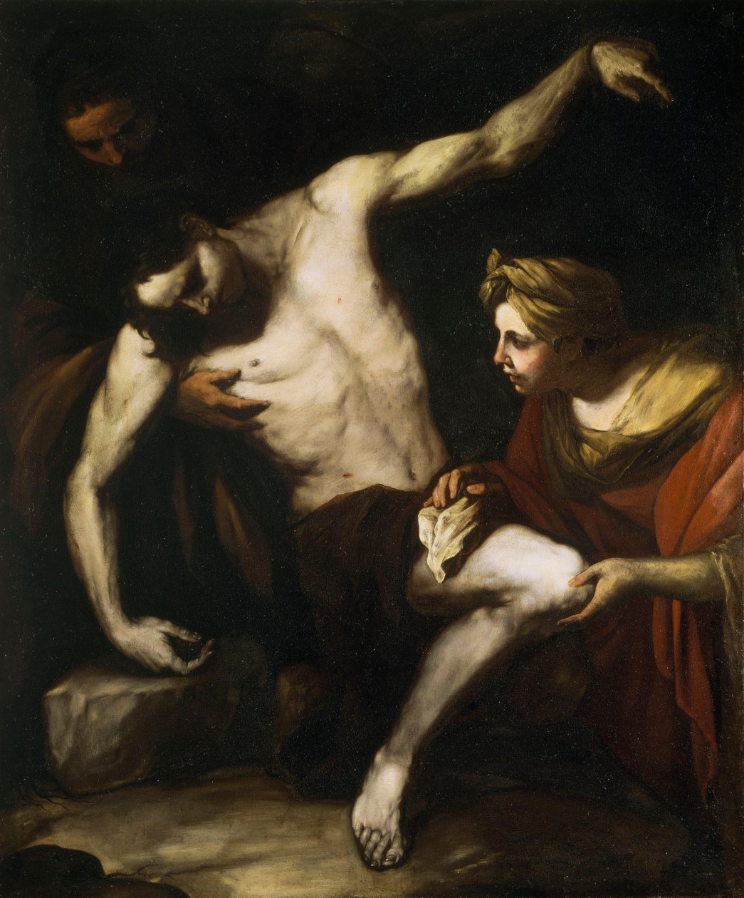 Svatý Šebestián ošetřovaný svatou Irenou od Luca Giordano