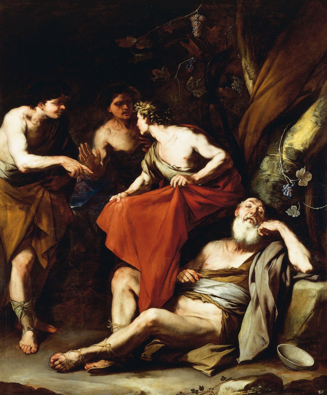 Opilost Noe, Luca Giordano, olej na plátně od Luca Giordano