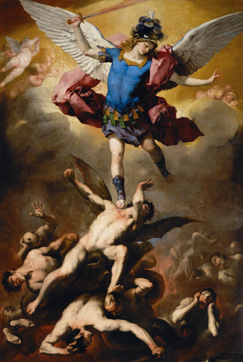 Pád andělů rebelů od Luca Giordano