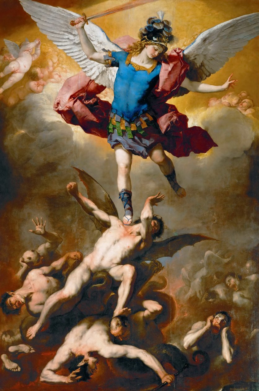 Pád andělů rebelů od Luca Giordano