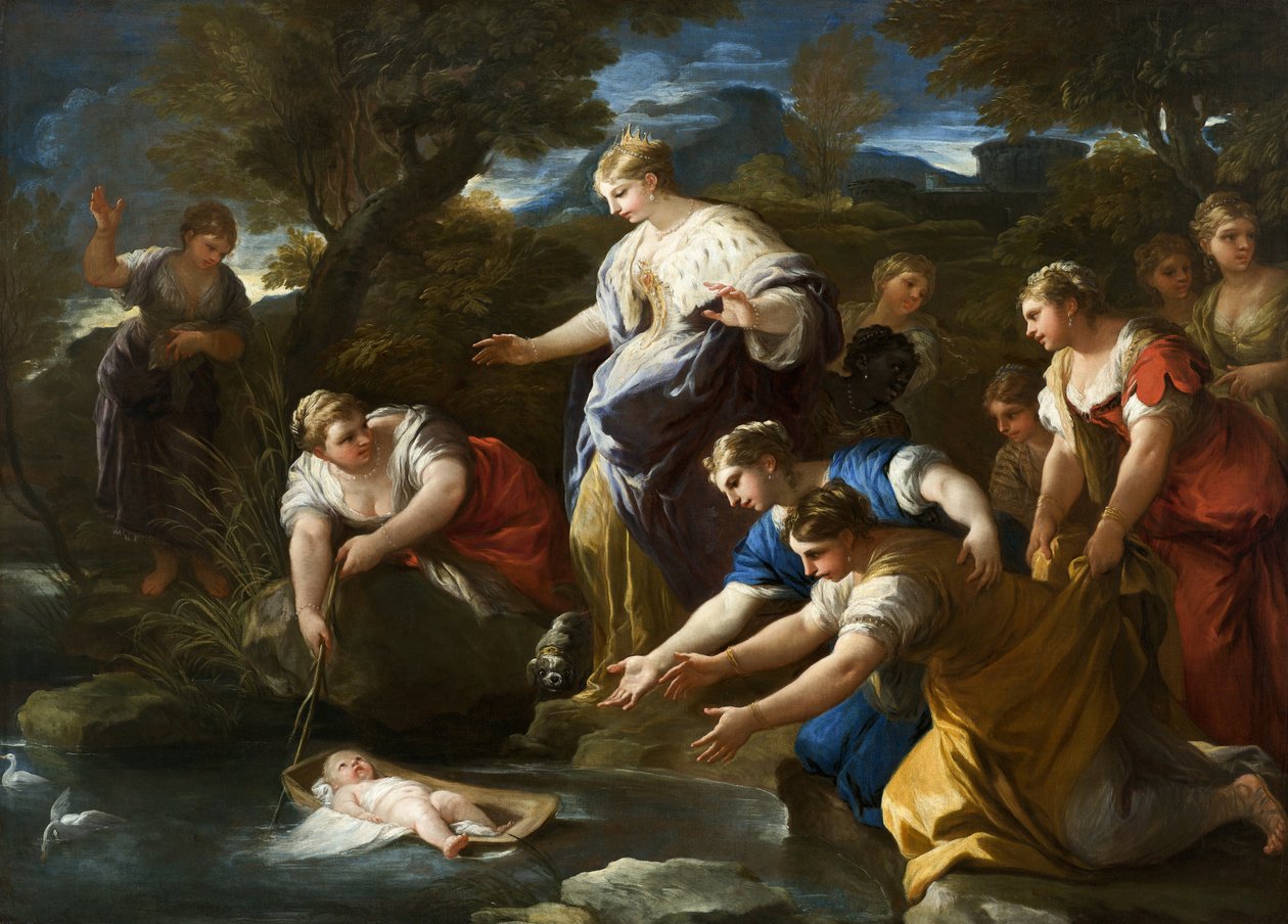 Nalezení Mojžíše, c.1685-1690 od Luca Giordano