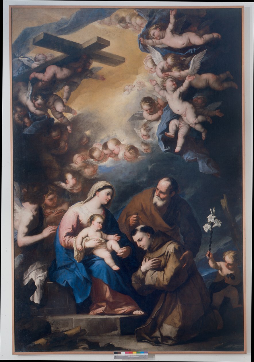 Svatá rodina uctívaná sv. Antonínem Paduánským od Luca Giordano