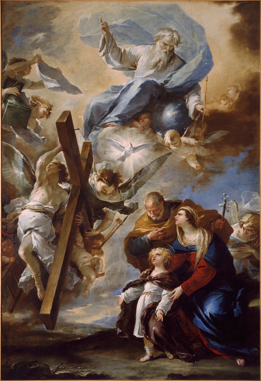 Svatá rodina se symboly umučení, c. 1660. od Luca Giordano