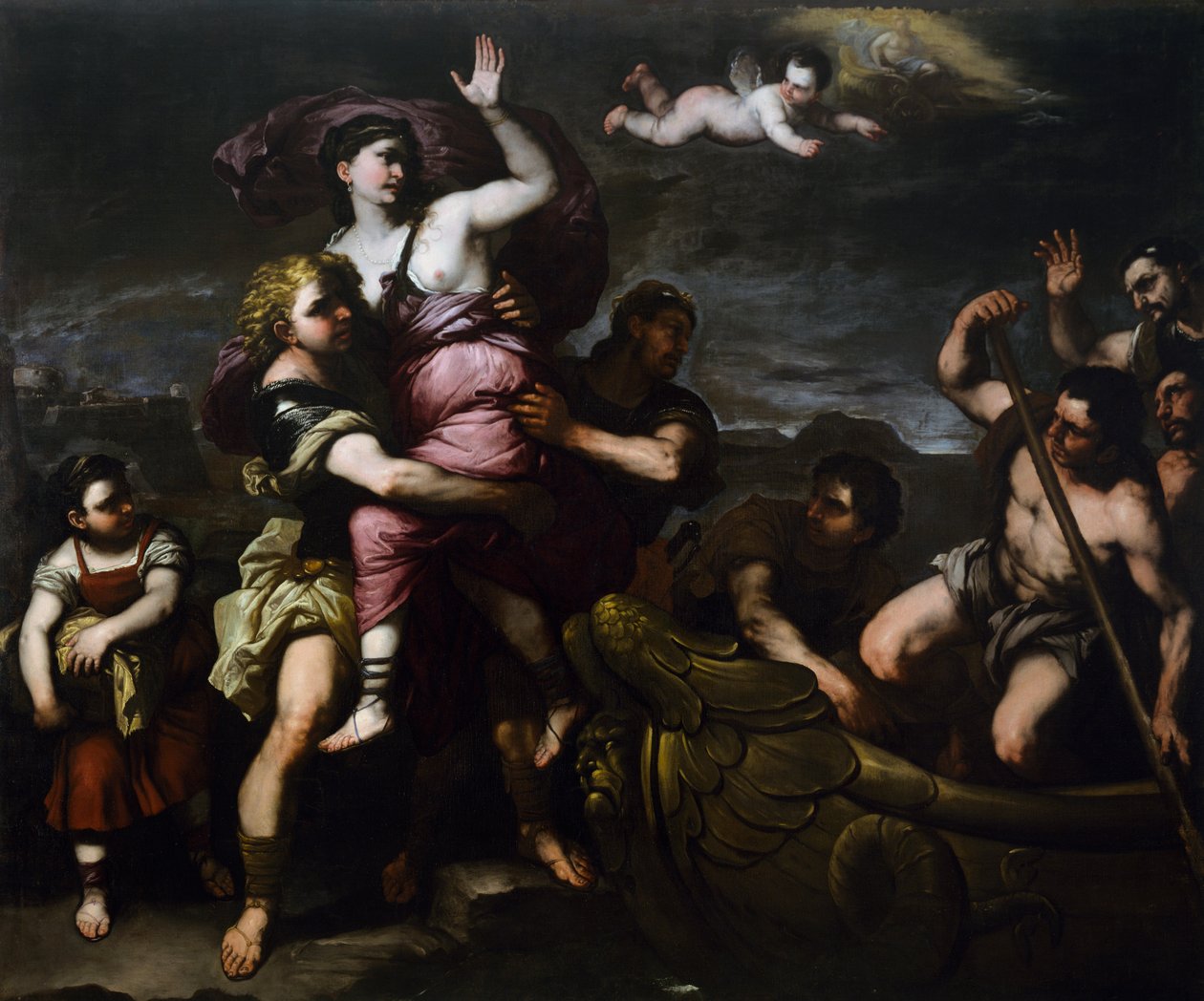 Znásilnění Heleny, cca 1665, Luca Giordano (1632-1705), olej na plátně, 254x310 cm, Itálie od Luca Giordano