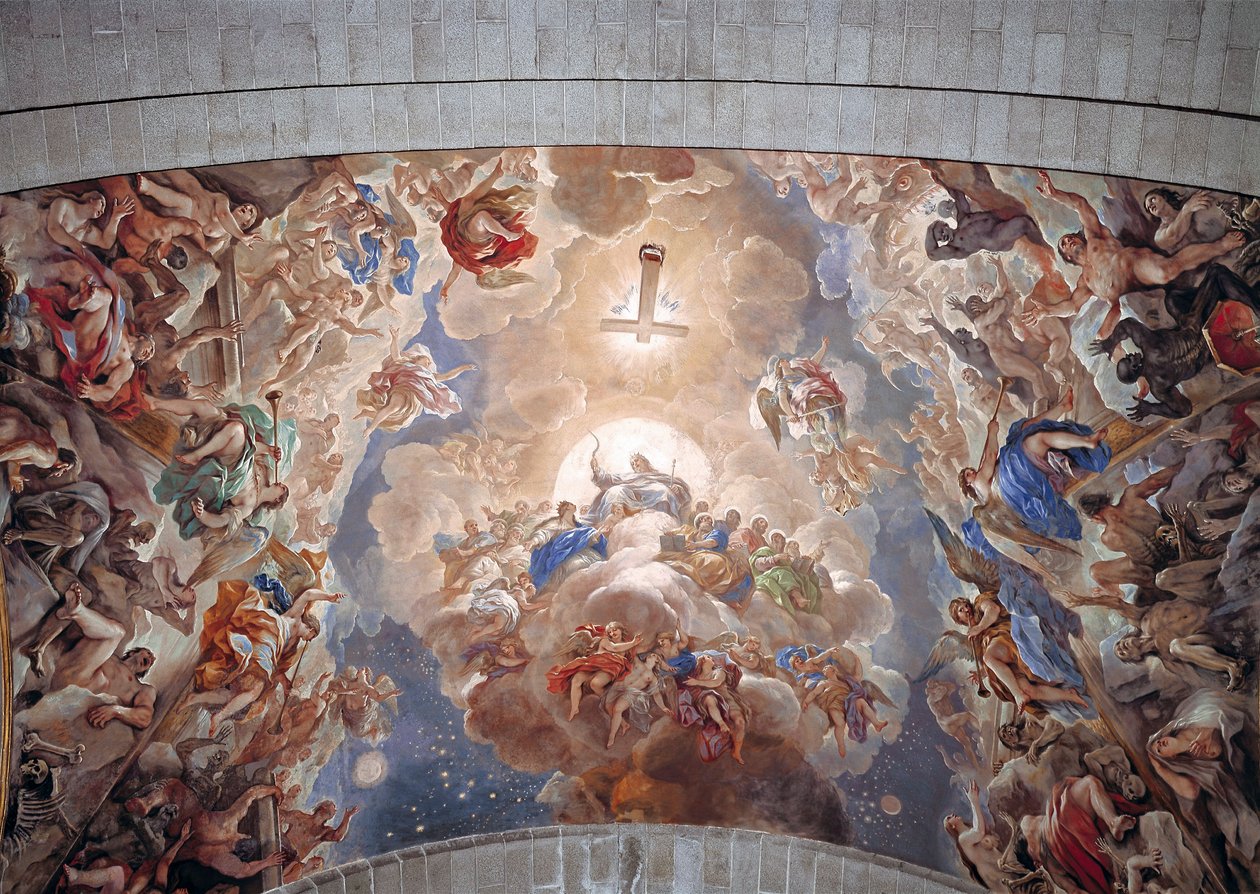 Vzkříšení z mrtvých, strop kláštera sv. Vavřince z Escorial (San Lorenzo de Escorial), Španělsko od Luca Giordano
