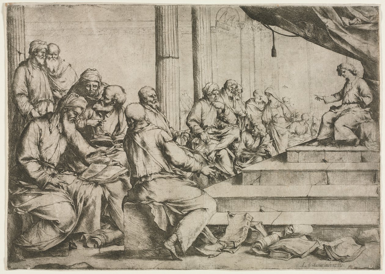 Mladý Kristus vyučující v chrámu od Luca Giordano