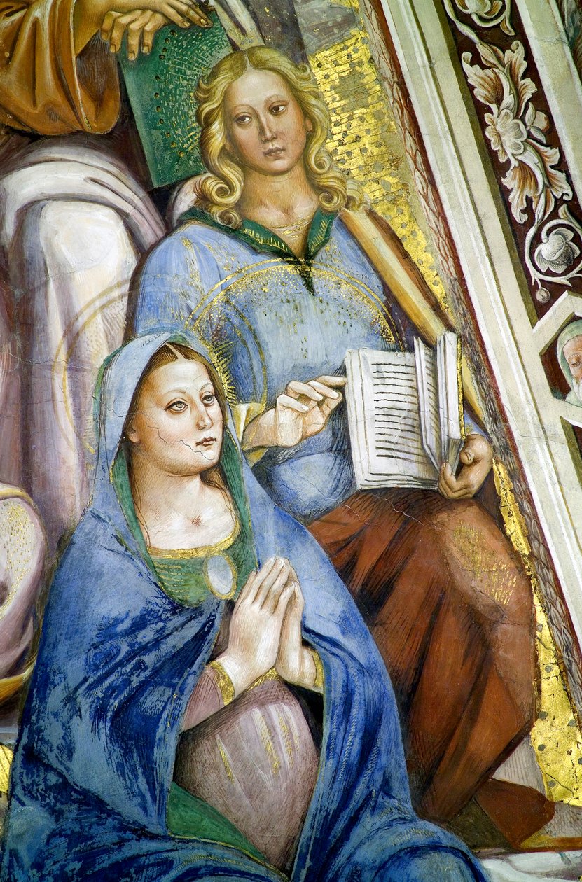 Apoštolové, detail Panny od Luca Signorelli