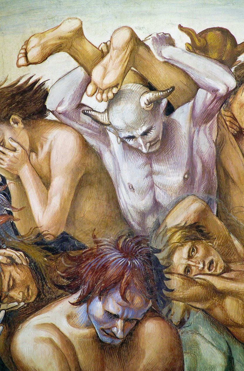 Zatraceni v pekle, z cyklu fresek Poslední soud od Luca Signorelli