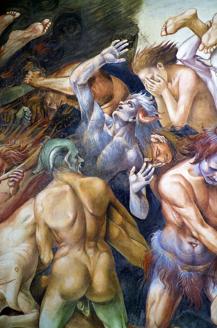 Zatraceni v pekle, z cyklu fresek Poslední soud od Luca Signorelli