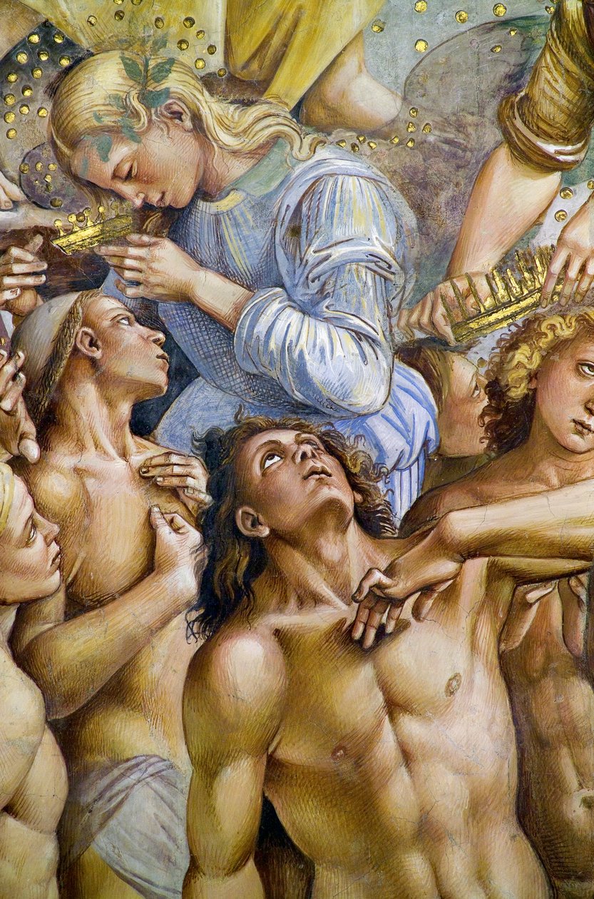 Vyvolení, z cyklu fresek Poslední soud od Luca Signorelli