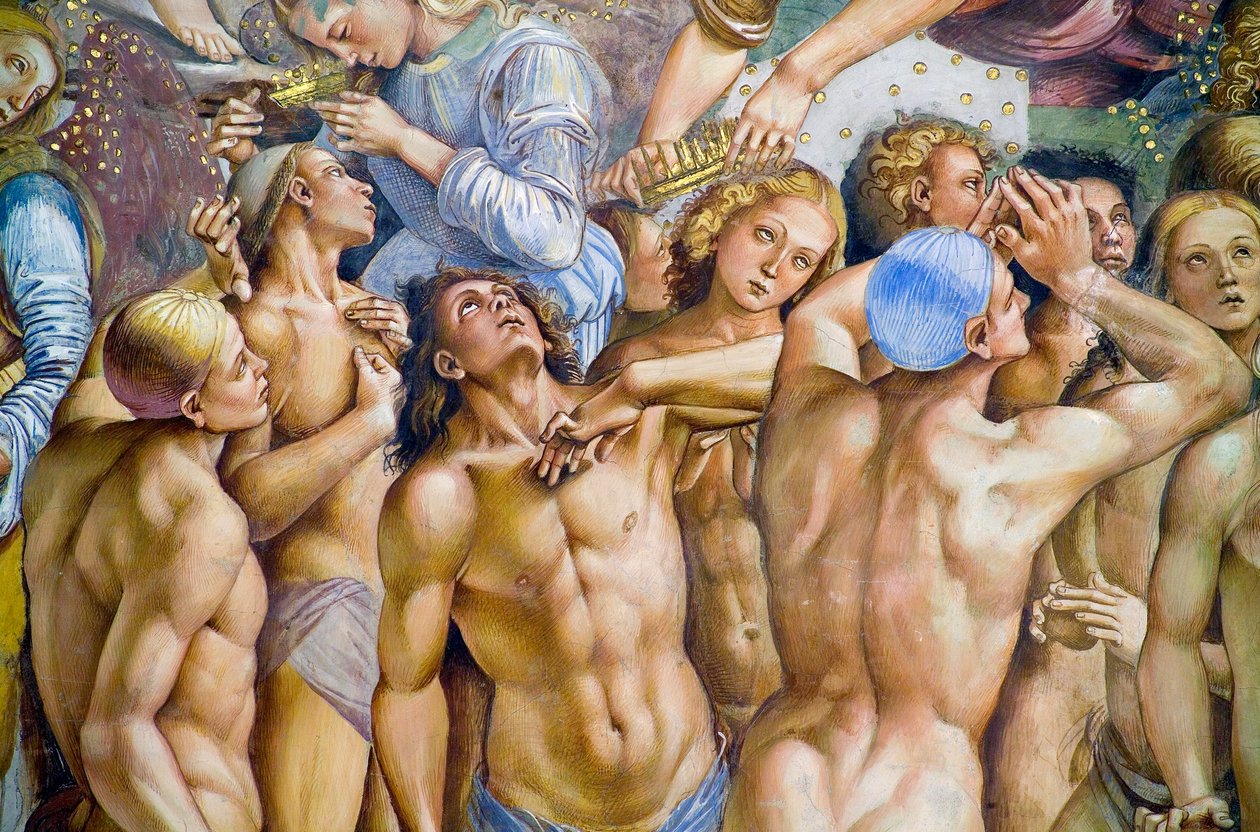 Vyvolení, z cyklu fresek Poslední soud od Luca Signorelli