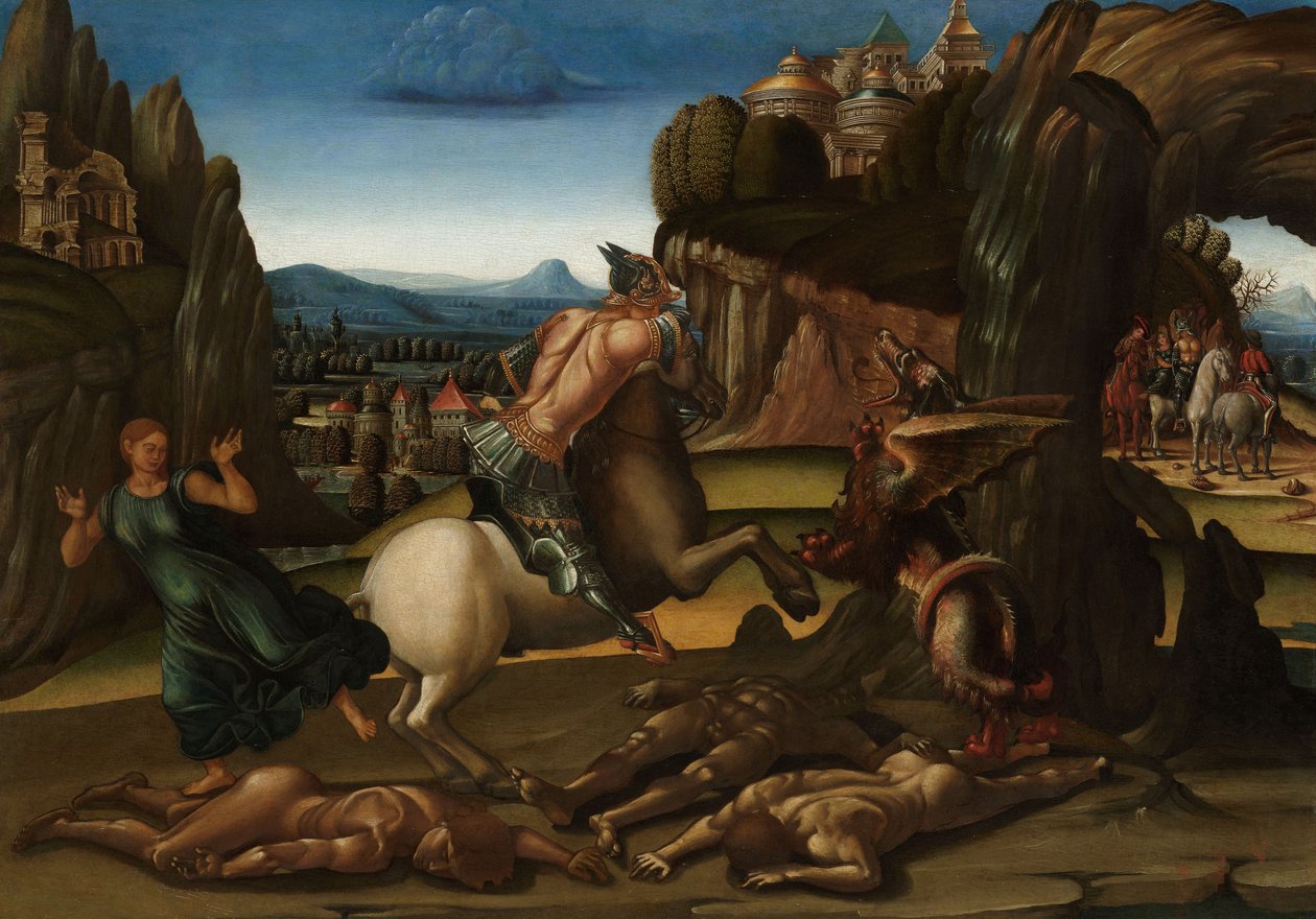 Svatý Jiří a drak, cca 1500 od Luca Signorelli