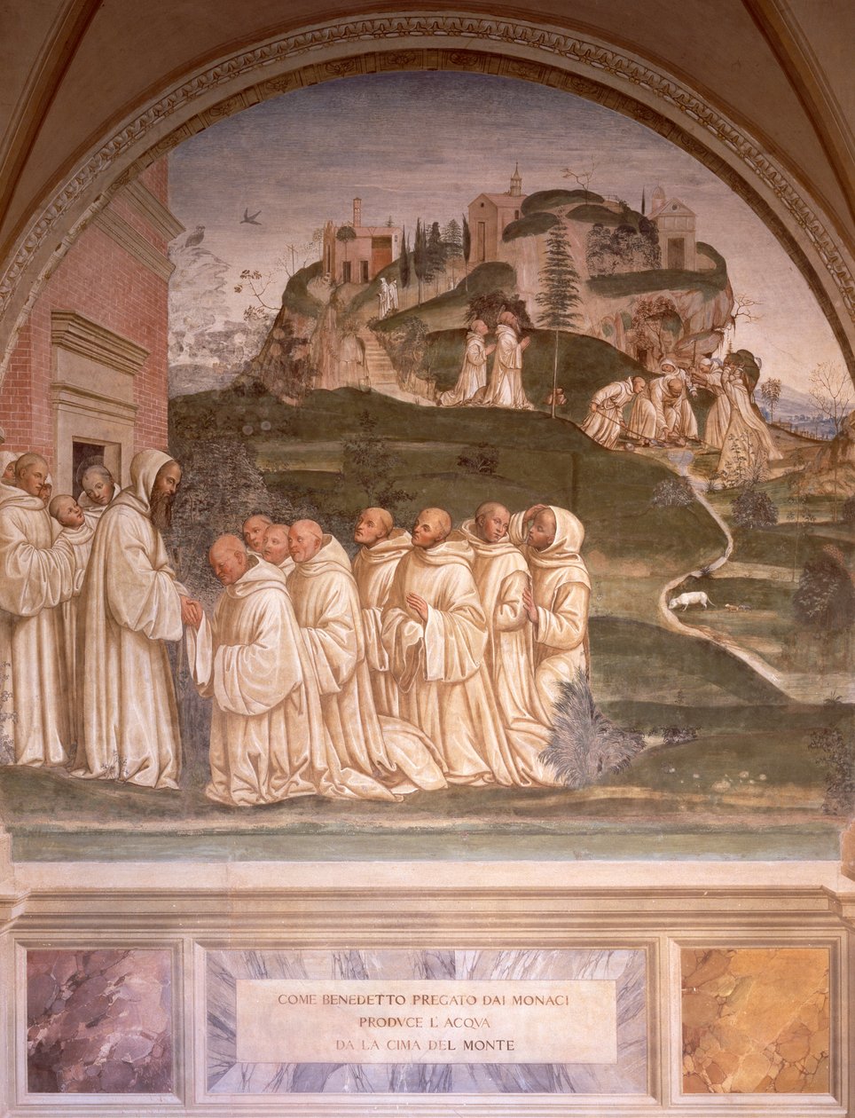 Příběhy svatého Benedikta, Luca Signorelli (cca 1445-1523), freska. Klášter svatého Benedikta, opatství Monte Oliveto Maggiore. od Luca Signorelli