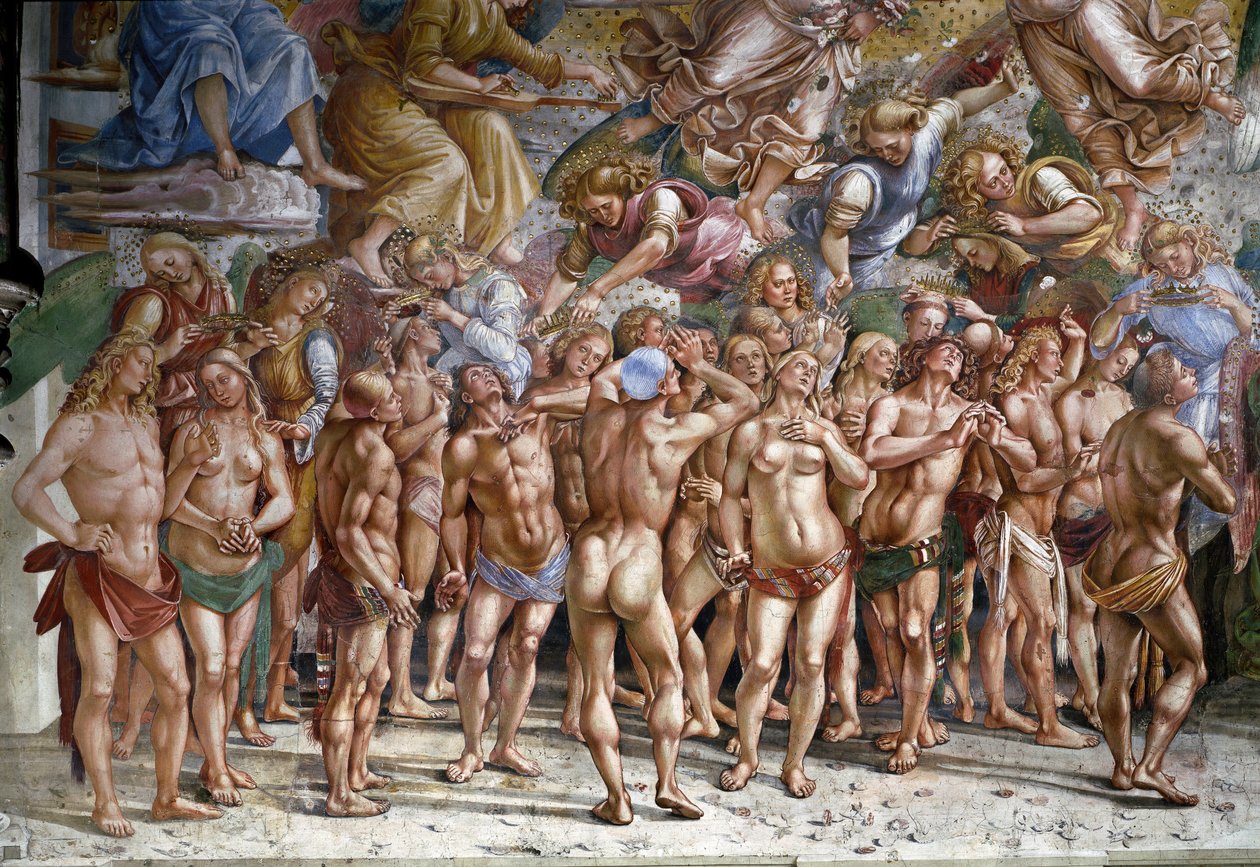Poslední soud: vyvolený. Detail (freska od Luca Signorelli
