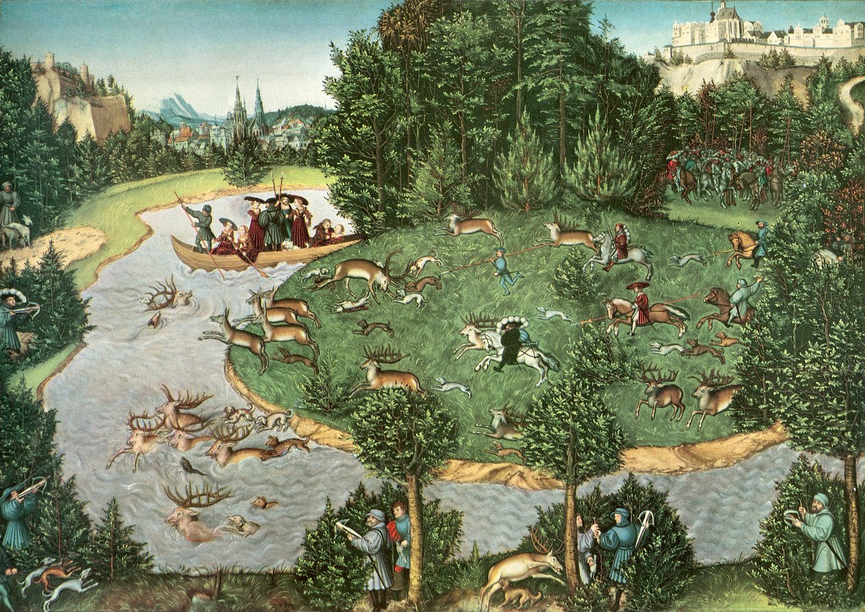 Jelení hon s kurfiřtem Friedrichem Moudrým od Lucas Cranach the Elder