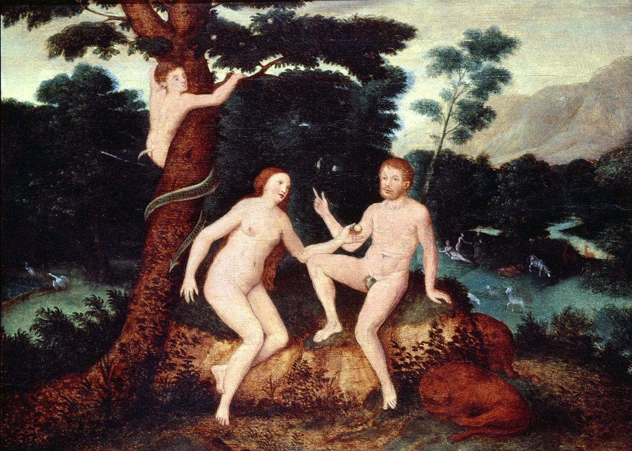 Adam a Eva v rajské zahradě od Lucas Cranach the Elder