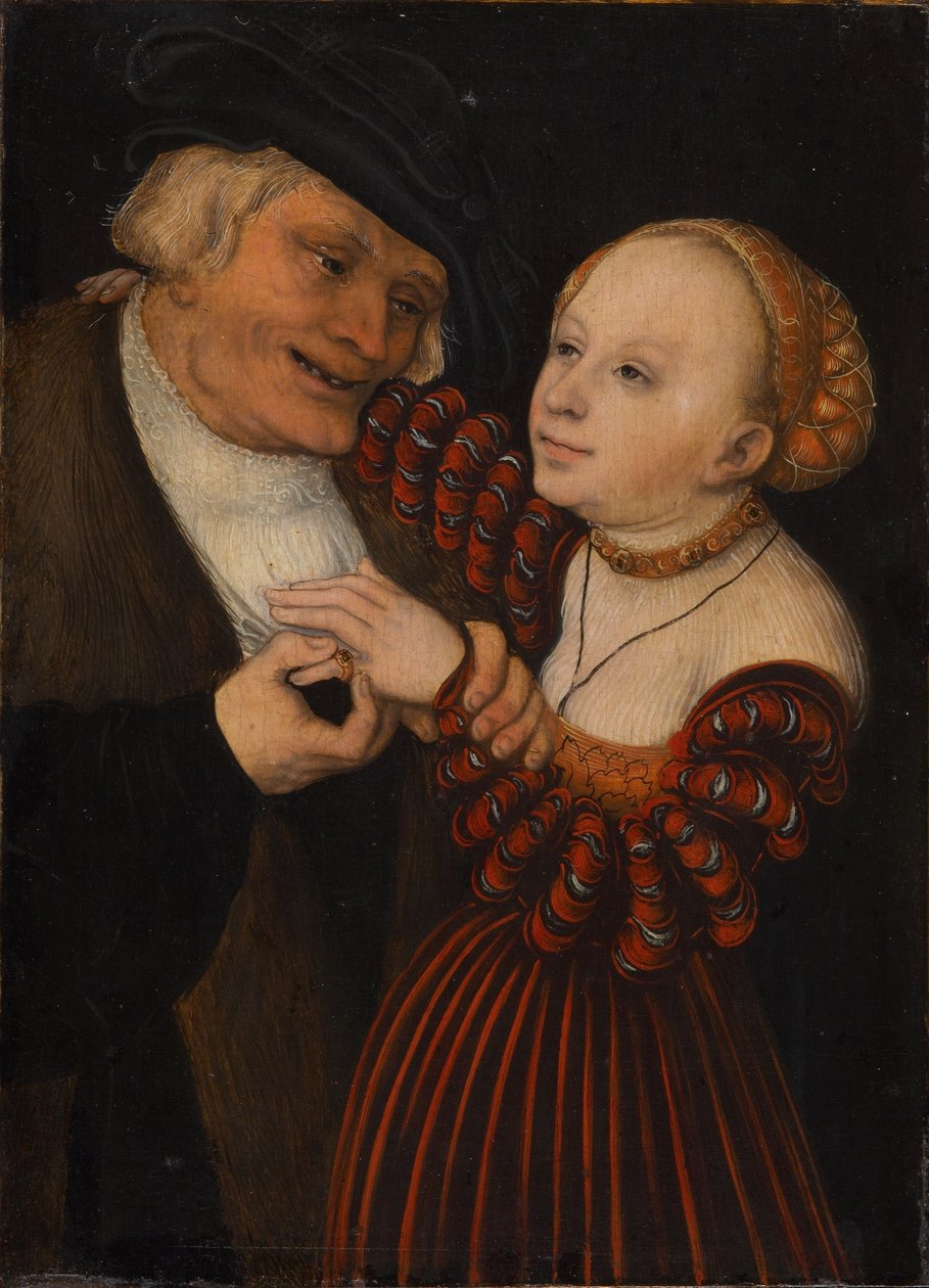 Starý muž a dívka od Lucas Cranach the Elder