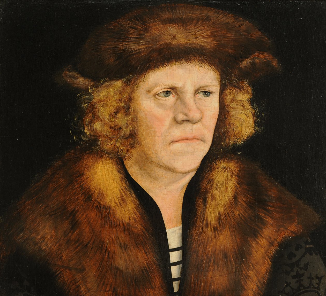 Portrét muže v hnědé kožešinové baretě od Lucas Cranach the Elder