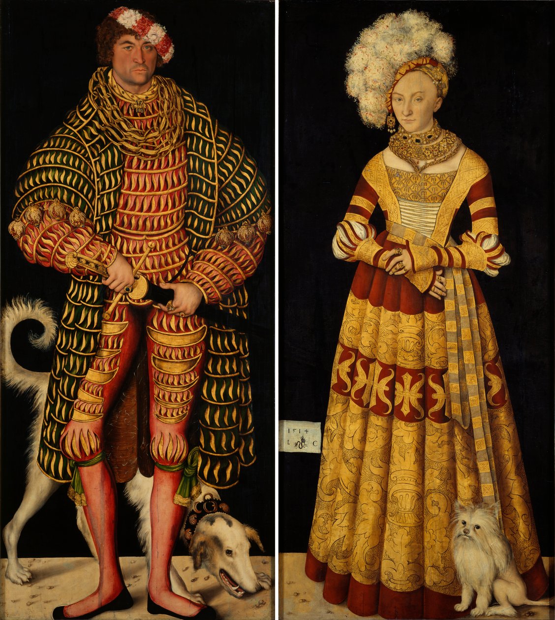 Dvojitý portrét vévody Heinricha Pobožného a manželky vévodkyně Kateřiny z Mecklenburgu od Lucas Cranach the Elder