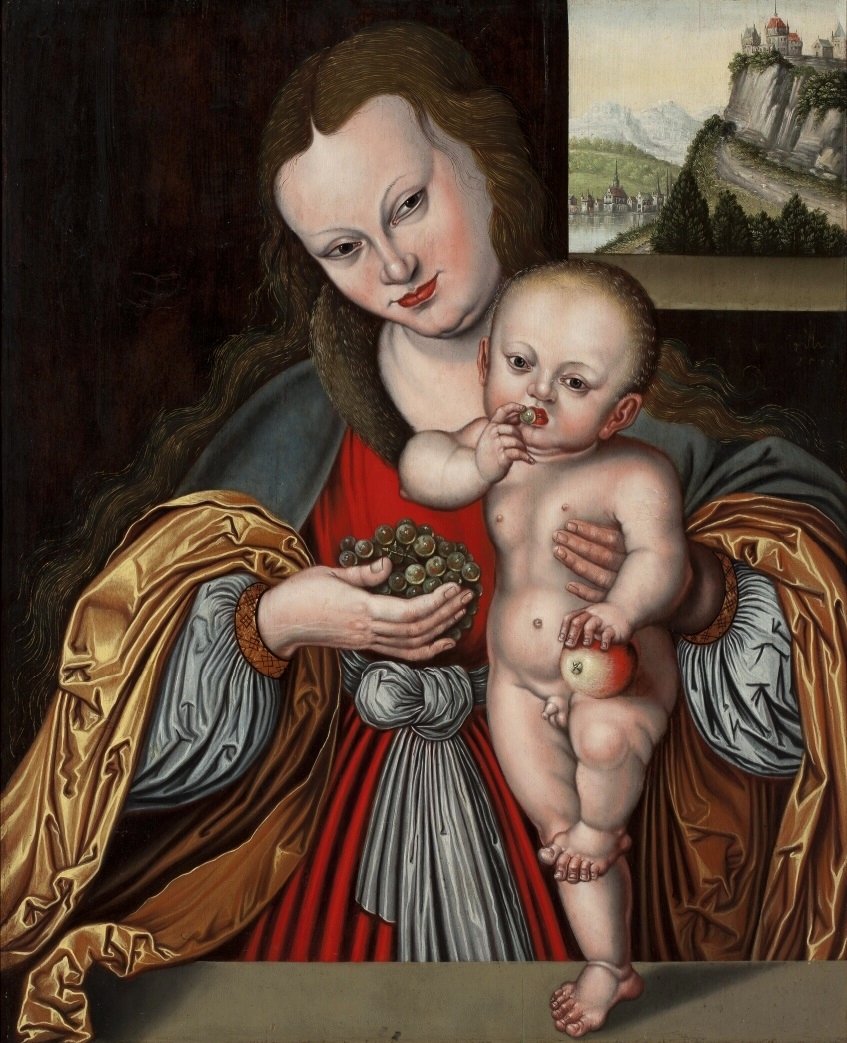 Madonna a dítě od Lucas Cranach the Elder