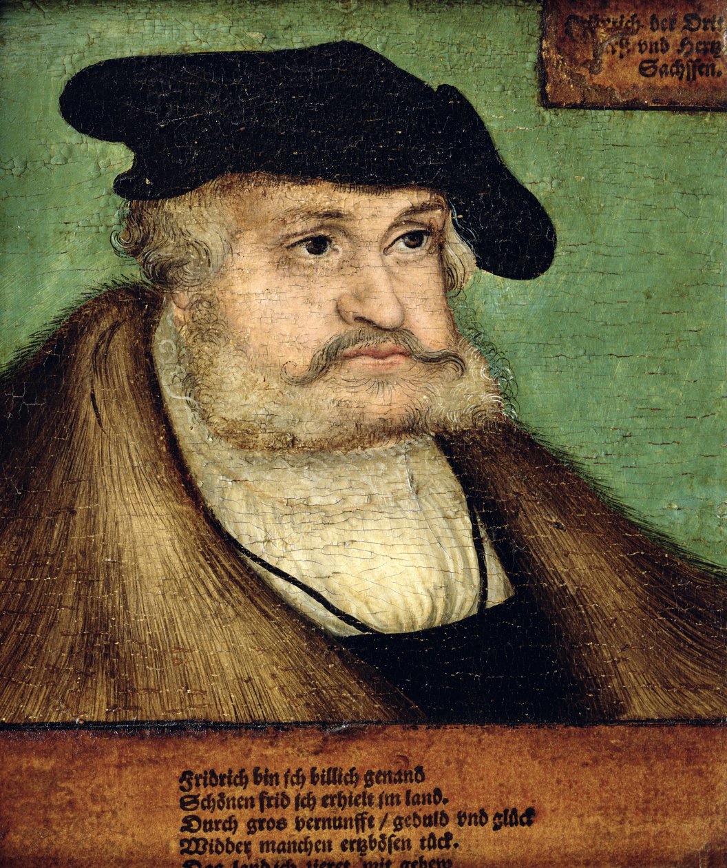 Portrét Fridricha III. (1463-1525) saský kurfiřt, 1532 od Lucas Cranach the Elder