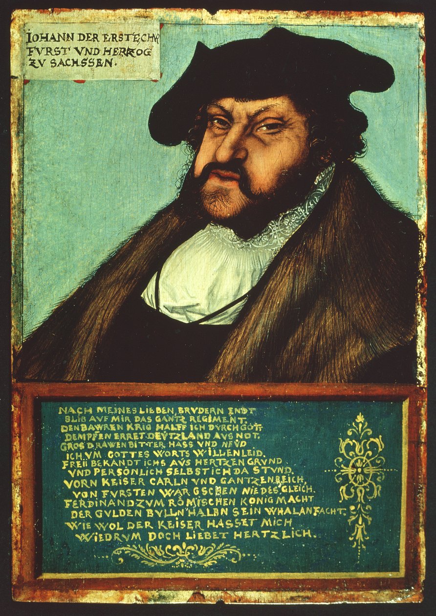 Portrét Jana I. (1468-1532) Stálého, saského kurfiřta, kolem roku 1533 od Lucas Cranach the Elder