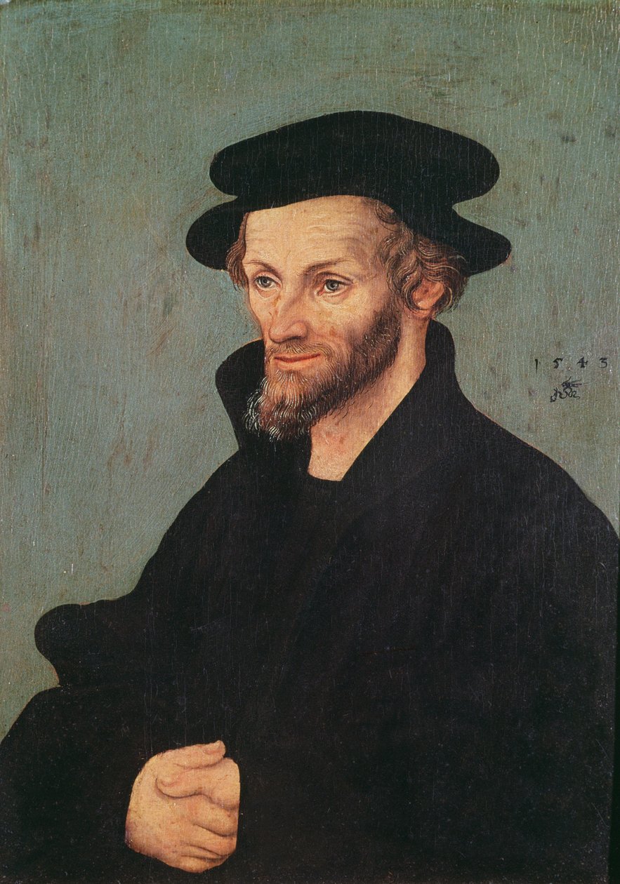 Portrét Philippa Melanchtona (1497-1560) 1543 od Lucas Cranach the Elder