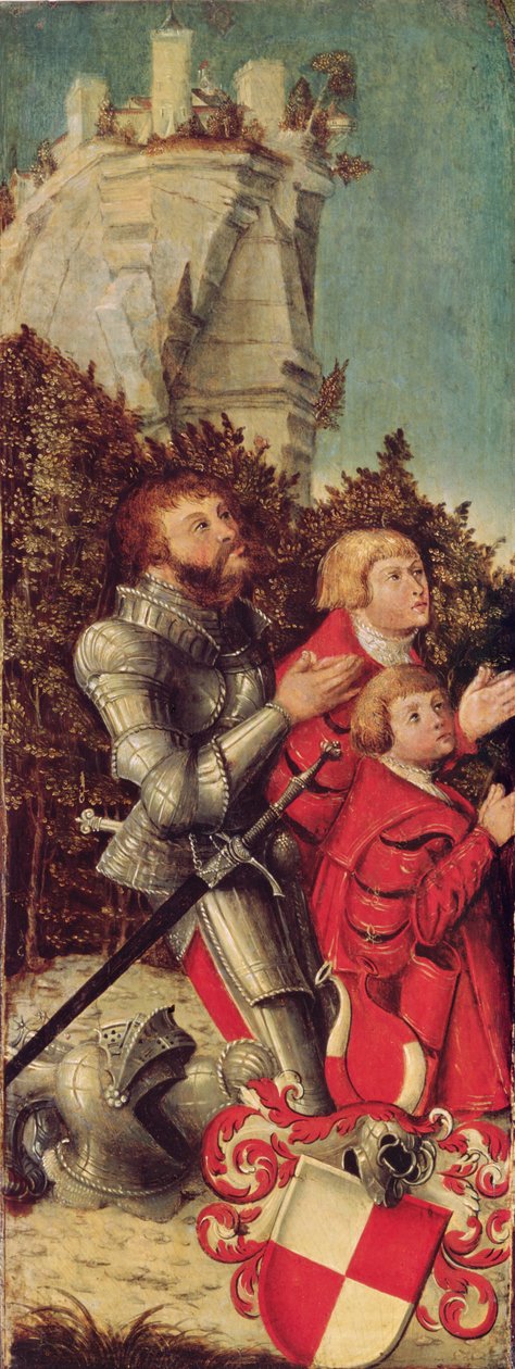Portrét rytíře se svými dvěma syny, kolem 1518-25 (olej na dřevě) od Lucas Cranach the Elder