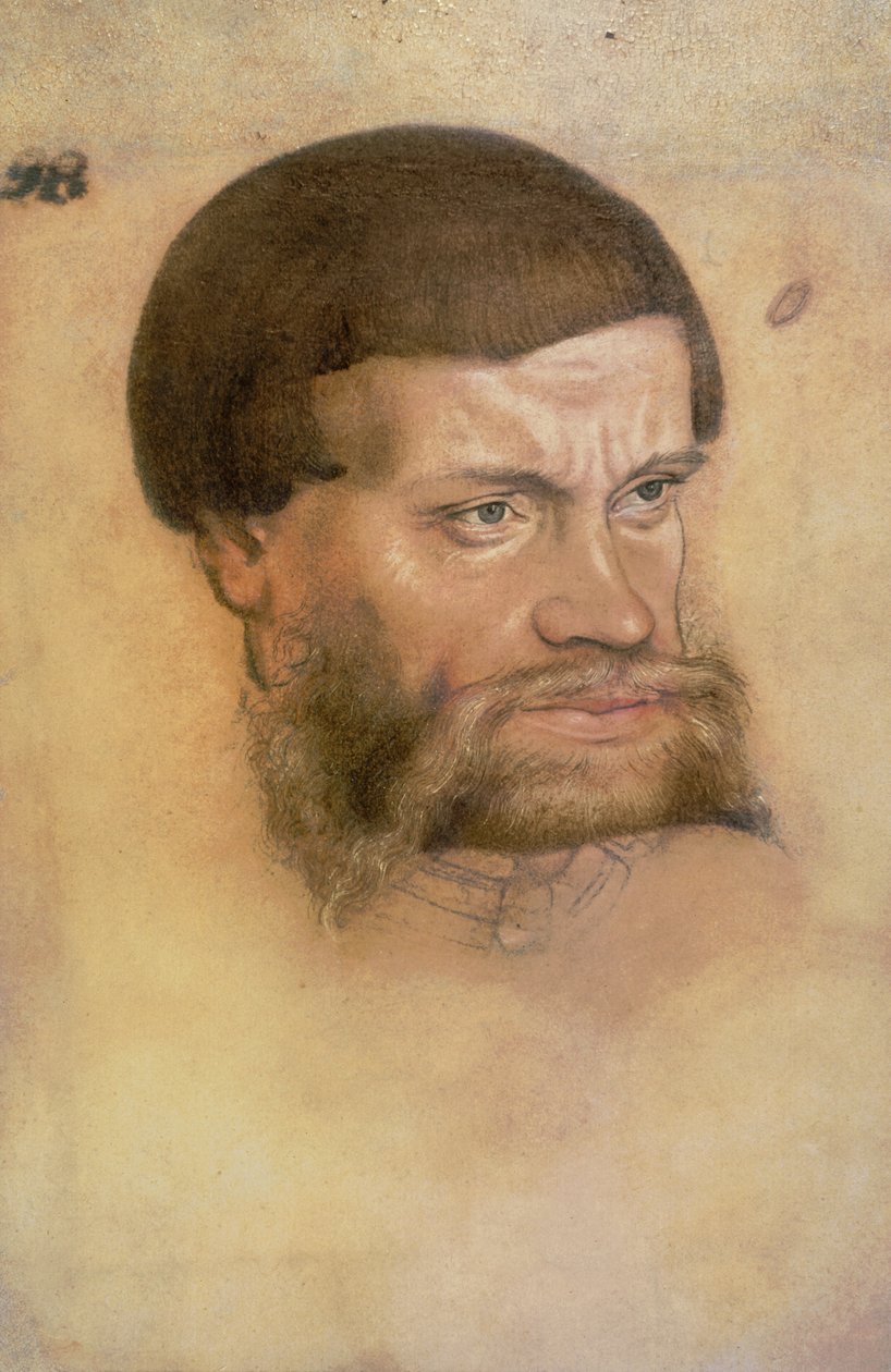 Portrét Jana Nezlomného, saského kurfiřta,(pastelka a čb) od Lucas Cranach the Elder