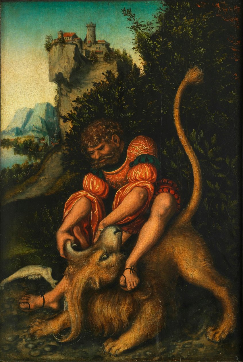 Samsons bojuje se lvem Samson bojuje se lvem od Lucas Cranach the Elder