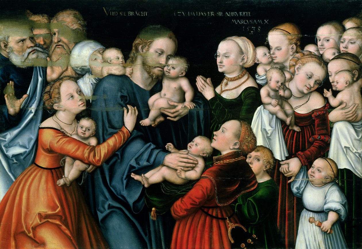 Nechte děti přijít ke mně, 1538 od Lucas Cranach the Elder