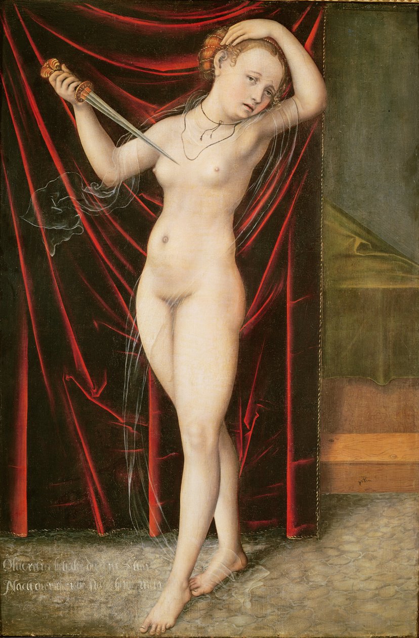 Smrt Lukrécie, kolem roku 1524 od Lucas Cranach the Elder