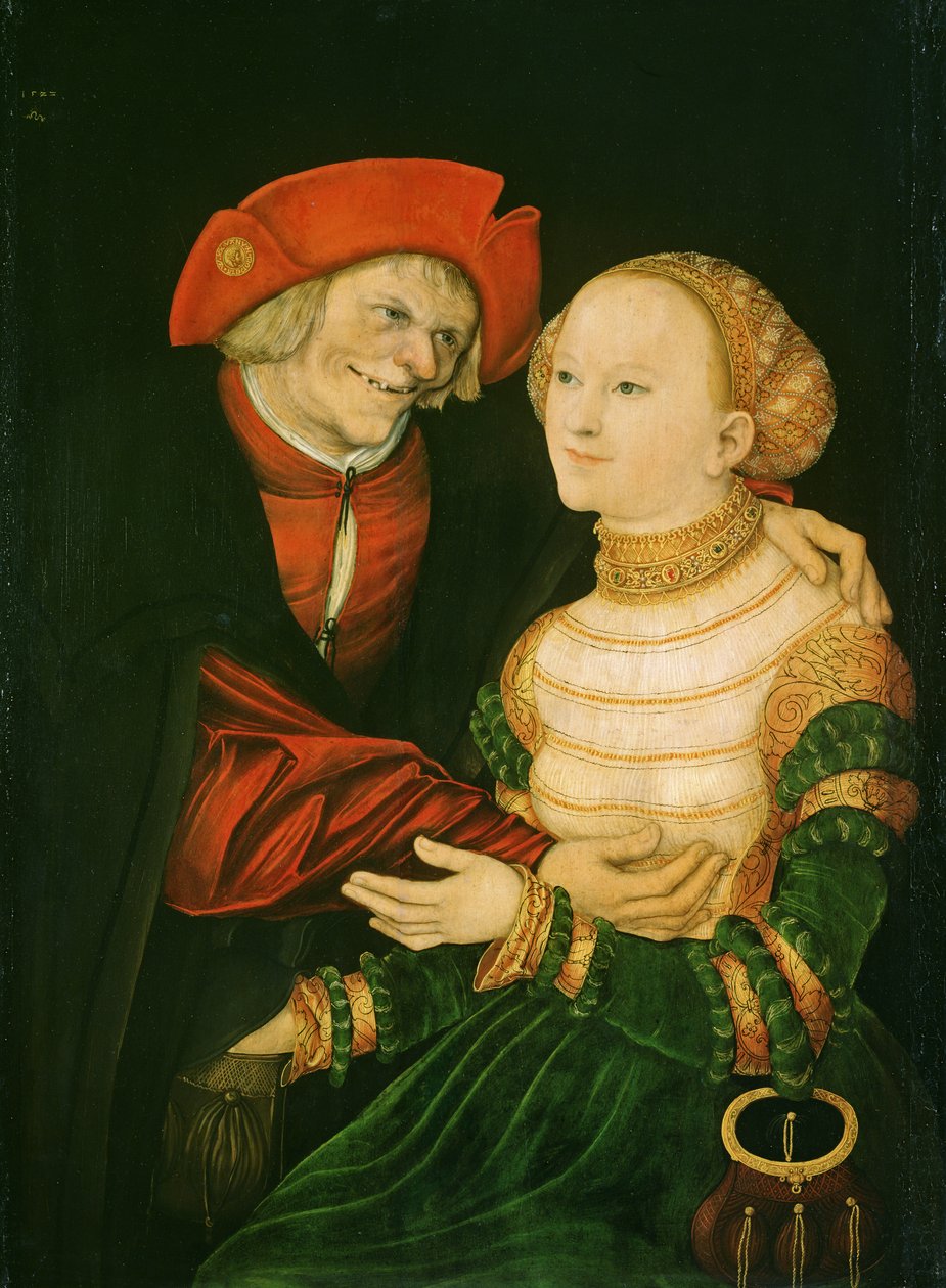 Nesourodý pár, 1522 od Lucas Cranach the Elder